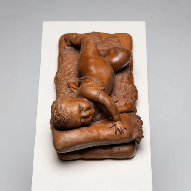 Reclining Infant in Terracotta by F. Sans For Sale - Image 11 of 16