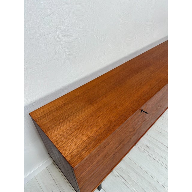 Large Vintage Teak Sideboard with Metal Legs, 1960s For Sale - Image 10 of 12
