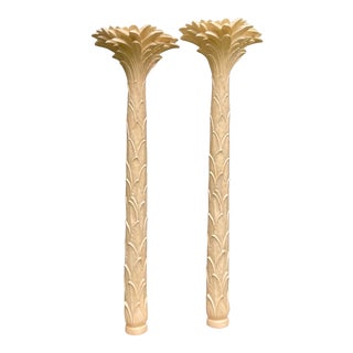Hollywood Regency Serge Roche Style Palm Tree Torchiere Floor Lamp by Sirmos - a Pair For Sale