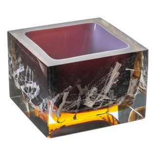 Small Fused Glass Vase by Pavel Hlava, Former Czechoslovakia, 1970s For Sale