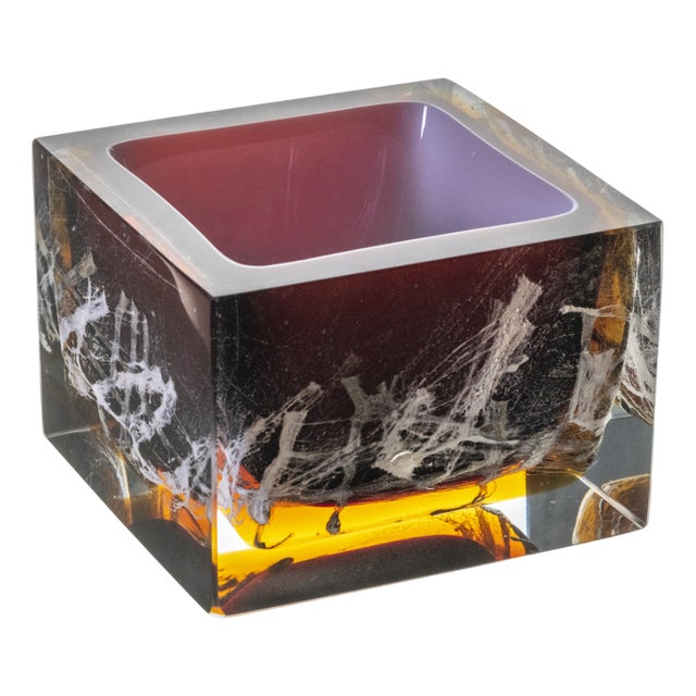 Small Fused Glass Vase by Pavel Hlava, Former Czechoslovakia, 1970s For Sale