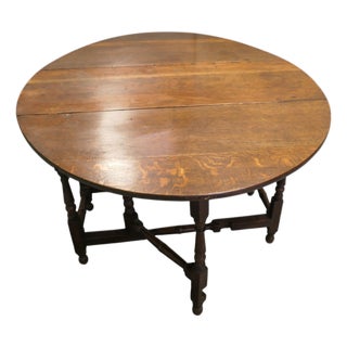 Georgian Oak Gate Leg Table with Drawer For Sale