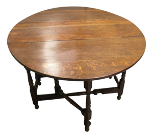 Georgian Oak Gate Leg Table with Drawer