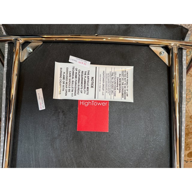 Hightower Modernist Stackable Damask Print Arm Chairs, Set of Four For Sale In San Francisco - Image 6 of 11