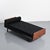 Scal daybed by jean prouvé, black lacquered metal, cotton fabric. The mattress is available in beige or black. steph simon...