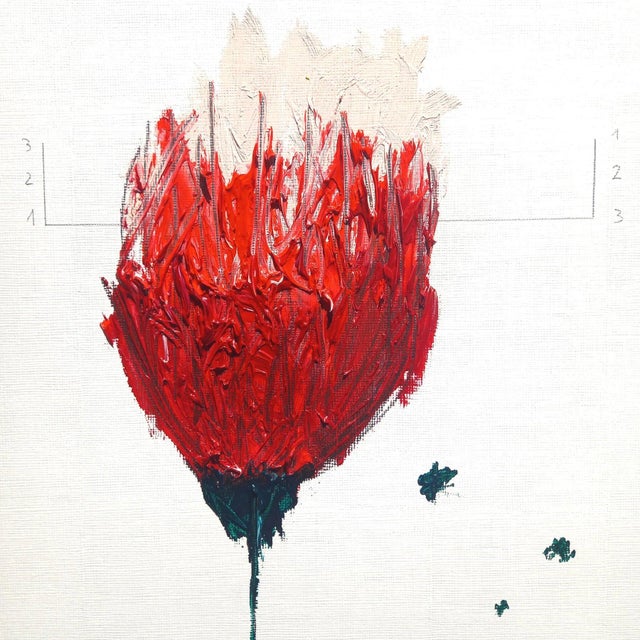 Contemporary Organic Modern Florals — Set of Four Original Oil Paintings | Unframed For Sale - Image 3 of 12