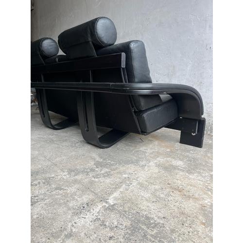 Nelo Kroken Sofa Set in Black Leather from Åke Fribytter, 1970s, Set of 4 For Sale - Image 9 of 15