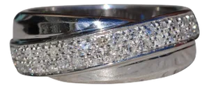 The Kynlyn: Ladies 14K White Gold Pave Set Diamond Band