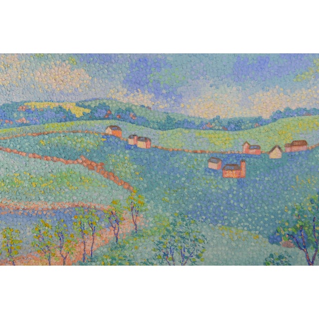 A very interesting, and well executed, pointillist / modern impressionist landscape painting. The work has a delightful...