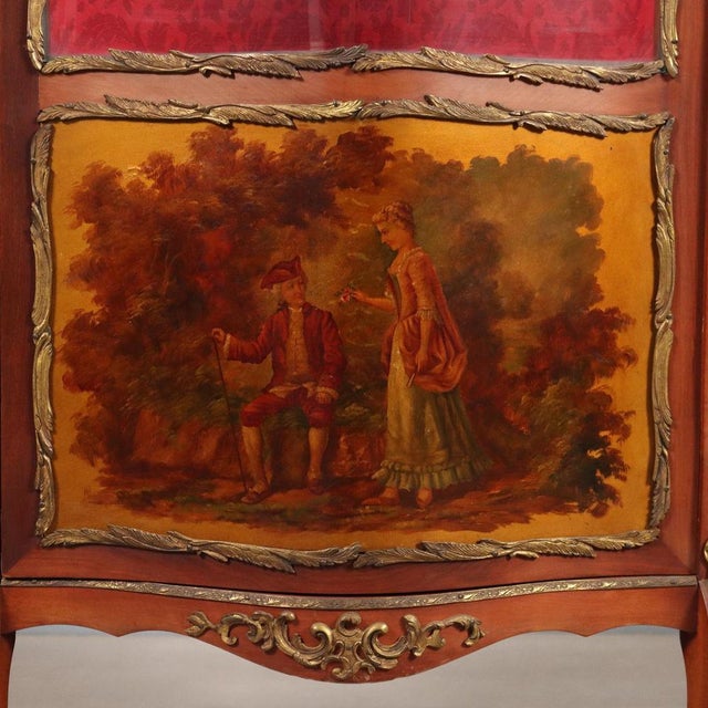 Brown Baroque-Style Mahogany Display Cabinet For Sale - Image 8 of 12