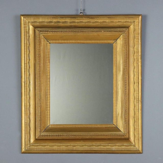 Giltwood Mirror with Guilloché Frame For Sale - Image 9 of 9