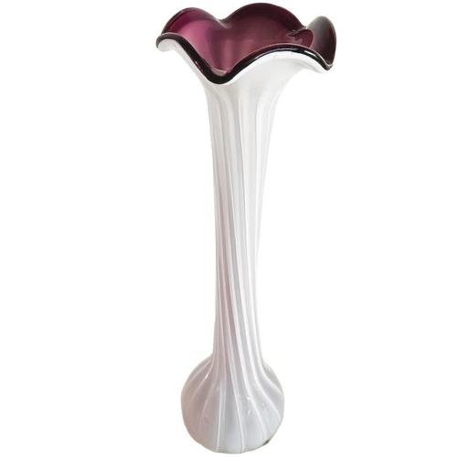 Vintage Tall Hand-Blown Glass Twisted Vase, 1970s For Sale - Image 3 of 9