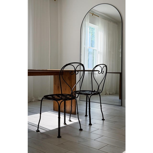 1960s Set of Two French Wrought Iron Garden Chairs Circa 1960s W/ Heart Backs For Sale - Image 5 of 6