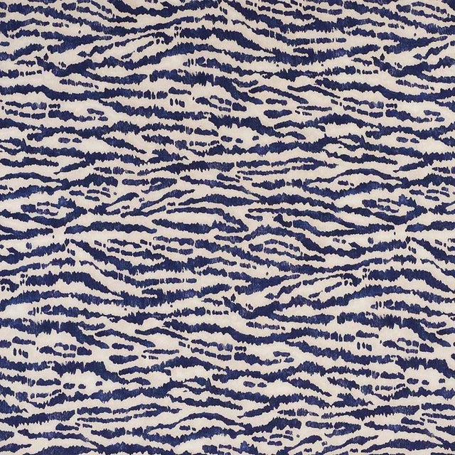 Sample - Schumacher Animaux Fabric in Navy For Sale