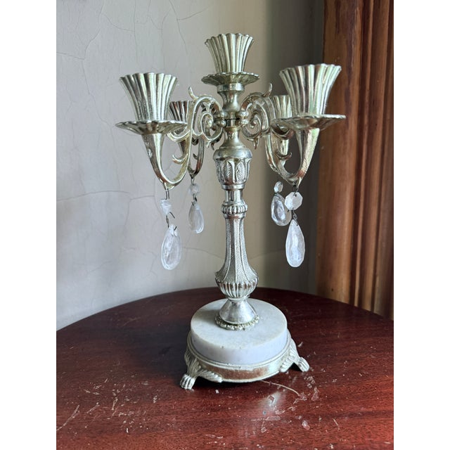 1950s Vintage Mid-Century 5 Arm Rococo Style Candelabra, Circa 1950s For Sale - Image 5 of 14