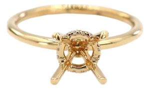 18k(750) Yellow Gold Natural Brilliant Diamond Semi Mount Ring Size 6