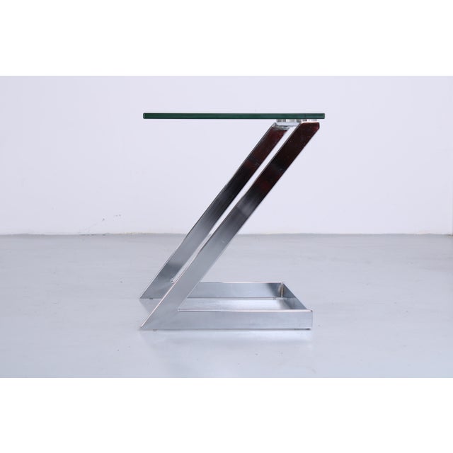 Postmodern Cantilever Side Table in Chrome and Glass from Gebra, 1980s For Sale - Image 9 of 18