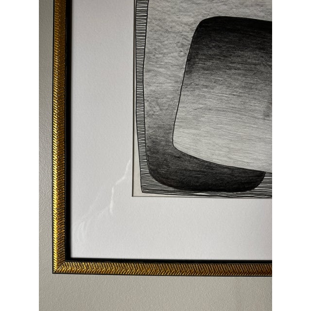 Drawing/Sketching Materials Late 20th Century Graphite Abstract Geometric Drawing Signed Achillo Sulla, Framed For Sale - Image 7 of 8