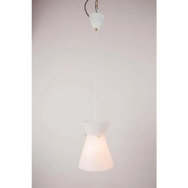 Italian Pendant Lamp with Opal Glass Shade, 1960s For Sale - Image 11 of 13