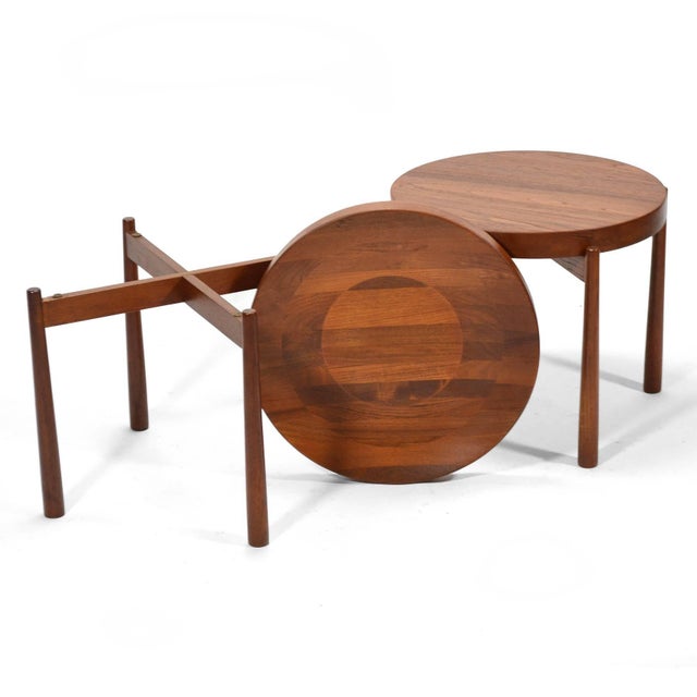 Mid 20th Century Swedish Solid Teak Flip-Top Tables in the Manner of Jens Quistgaard For Sale - Image 5 of 10