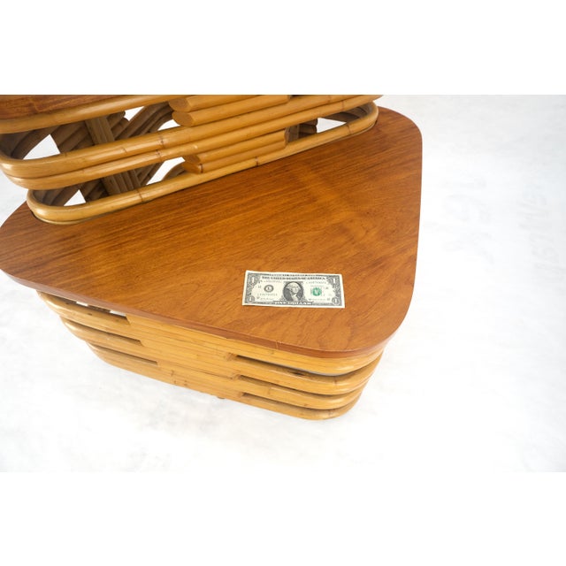 Paul Frankl Side Table Rattan Bamboo Mid Century Modern c1960s MINT For Sale - Image 9 of 13