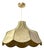 Italian Hand-Sewn Celadon Green Suede Pendant Lamp with Sculptural Flower, 1970s For Sale