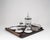 1980s Art Deco Cantana Najade Tête-À-Tête for Two on Wooden Tray from Fürstenberg and Alessi, 1980s, Set of 14 For Sale - Image 5 of 18