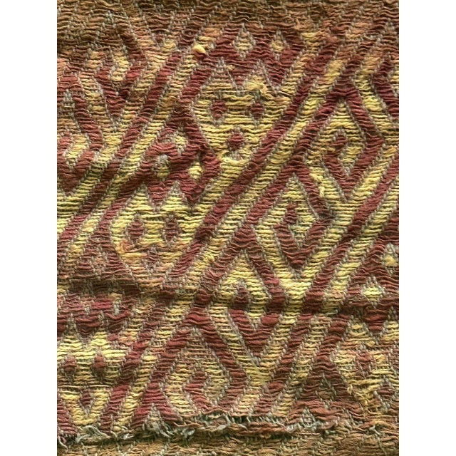 Tribal 15th Century & Earlier Framed Pre-Columbian Fine Textile Fragment from Chancay Culture For Sale - Image 3 of 12