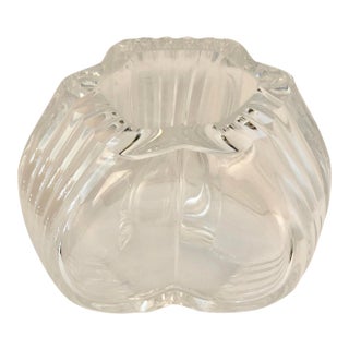 Geometric & Textured Orrefors Glass Vase For Sale