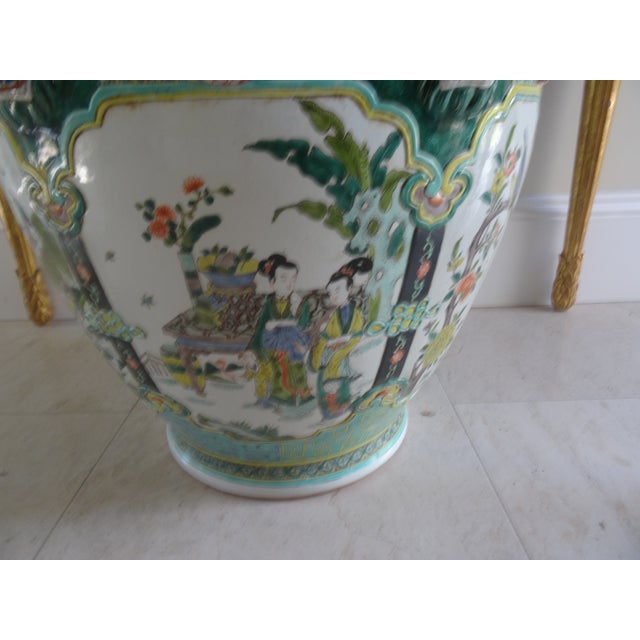 Antique Chinese Fish Bowl Planter - Jardiniere For Sale - Image 9 of 9