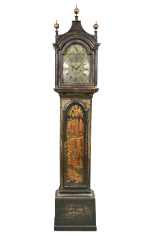 George III Green Japanned Tall Case Clock