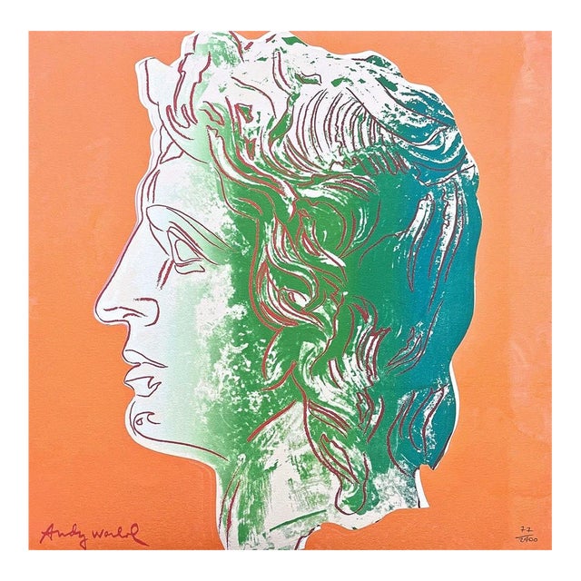 1986 Carnegie Museum of Art After Andy Warhol "Alexander the Great Orange" Lithograph For Sale