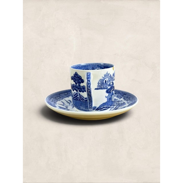 Antique English Wedgwood ‘Willow’ Coffee Cup and Saucer For Sale In Tampa - Image 6 of 8