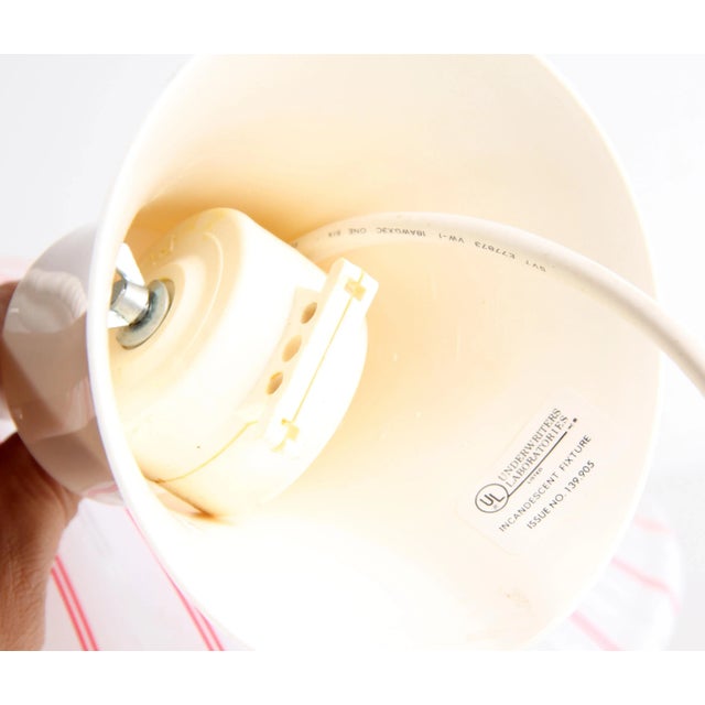 1980s Vintage 1980's Red & White Swirl Pull Down Ceiling Light For Sale - Image 5 of 9