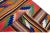 Beautiful vintage Turkish Kilim hand-knotted wool rug with an orange field. This piece has multicolor accents in an all-...