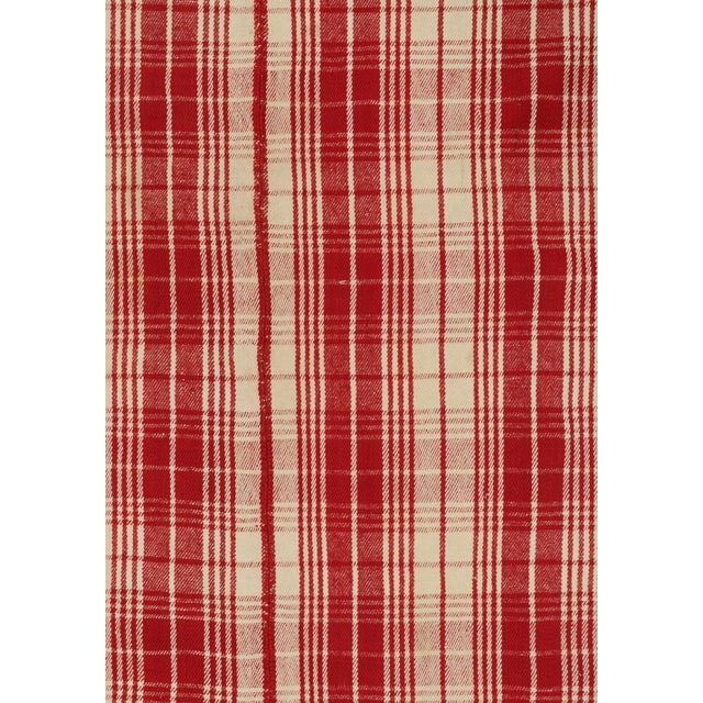 1950s Vintage Persian Kilim in Red and White Plaid Geometric Pattern by Rug & Kilim For Sale In New York - Image 6 of 8