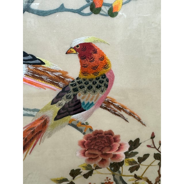 Vintage Chinese Embroidered Silk Tapestry, Framed For Sale - Image 12 of 12