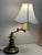 Hollywood Regency Vintage Solid Brass Metal Hollywood Regency Style Table Lamp Heavy Armed Extends For Sale - Image 3 of 12