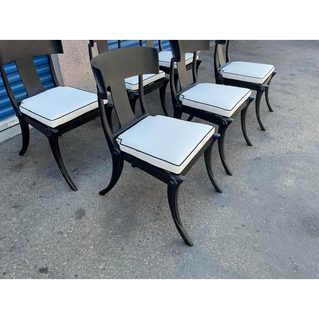 Modern Mid-Century Style Klismos Patio Dining Chairs -6 For Sale - Image 11 of 13