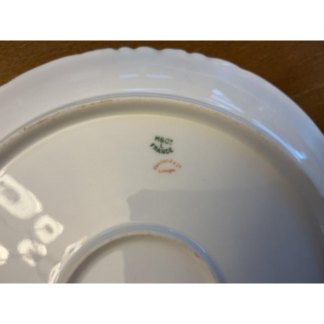 Late 19th Century Antique Haviland & Co. Limoges French Porcelain Carnation Plate With Heavy Gold Rim For Sale - Image 5 of 8