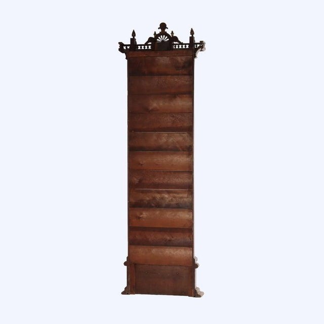 Eastlake Aesthetic Walnut Burl Hall Mirror Gilt Highlights C1870 For Sale - Image 16 of 18