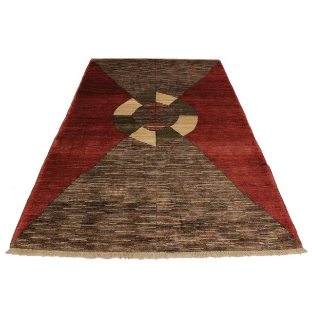 Shabby Chic Gabbeh Red/Brown Wool Rug - 3'11'' X 5'11'' For Sale In New York - Image 6 of 10