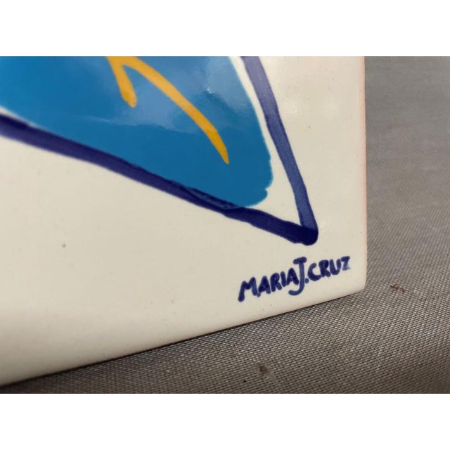 Portuguese Serigraphic Ceramic Tile by Maria J Cruz for Viuva Lamego, 2003 For Sale - Image 3 of 11
