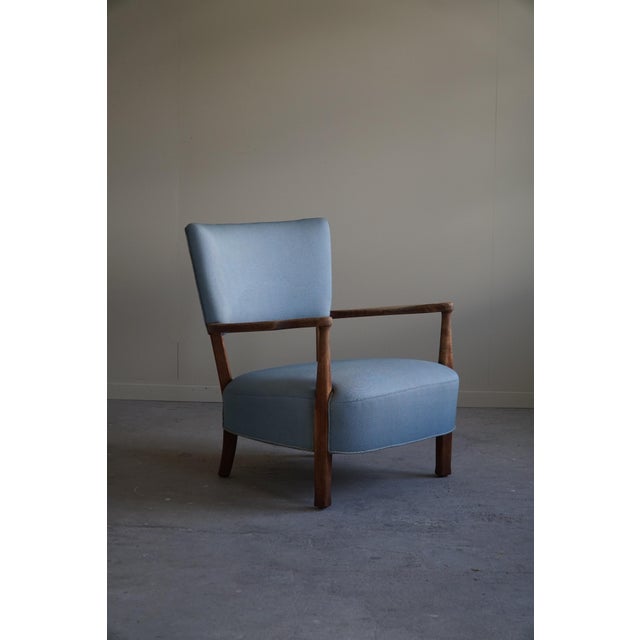 Danish Modern Curved Lounge Chair in Oak attributed to Viggo Boesen, 1950s For Sale - Image 11 of 18