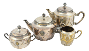 Vintage Art Deco Silver Coffee and Tea Set by WMF, Germany, 1920s