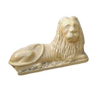Art Deco Ceramic Lion Figure For Sale