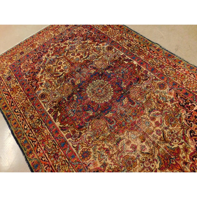 Persian Antique Persian Kerman Lavar Rug For Sale - Image 3 of 13