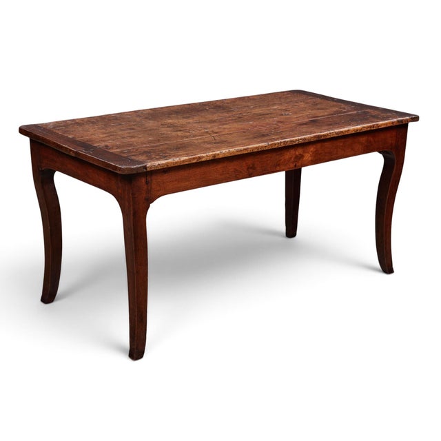 Wood 18th-Century French Louis XV Provincial Oak Library & Small Dining Table For Sale - Image 7 of 11
