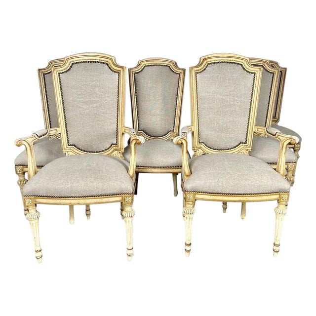 Set of Eight French Dining Chairs, Louis XVI Style, Early 20th Century For Sale