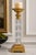 Vintage Hollywood Regency Gold and Clear Acrylic Pillar Candle Holder For Sale - Image 6 of 6